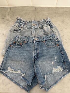 2 Jean Shorts Zara and Forever 21 Size Girls 8/9
